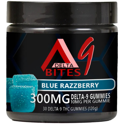 Delta Bites Delta 9 Gummies Blue Razzberry (300mg)
